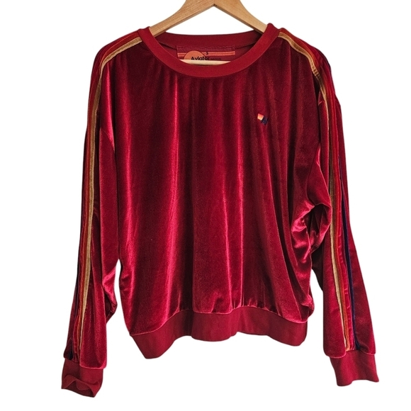 Aviator Nation Red Velvet Relaxed Sweatshirt - Picture 2 of 11